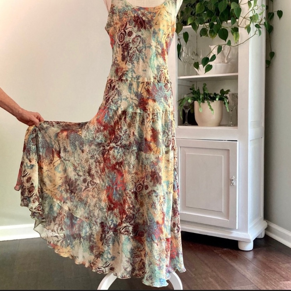 Nine West Boho Floral Lined Dress